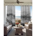 thumbnail image 4 of Black Ombre Mountain Blackout Curtains, Light Blocking Print Window Curtains, Nature Abstract Art Marble Gradient Thermal Insulated Window Drapes for Living Room 2 Panels, 84"W x 63"L, 4 of 9