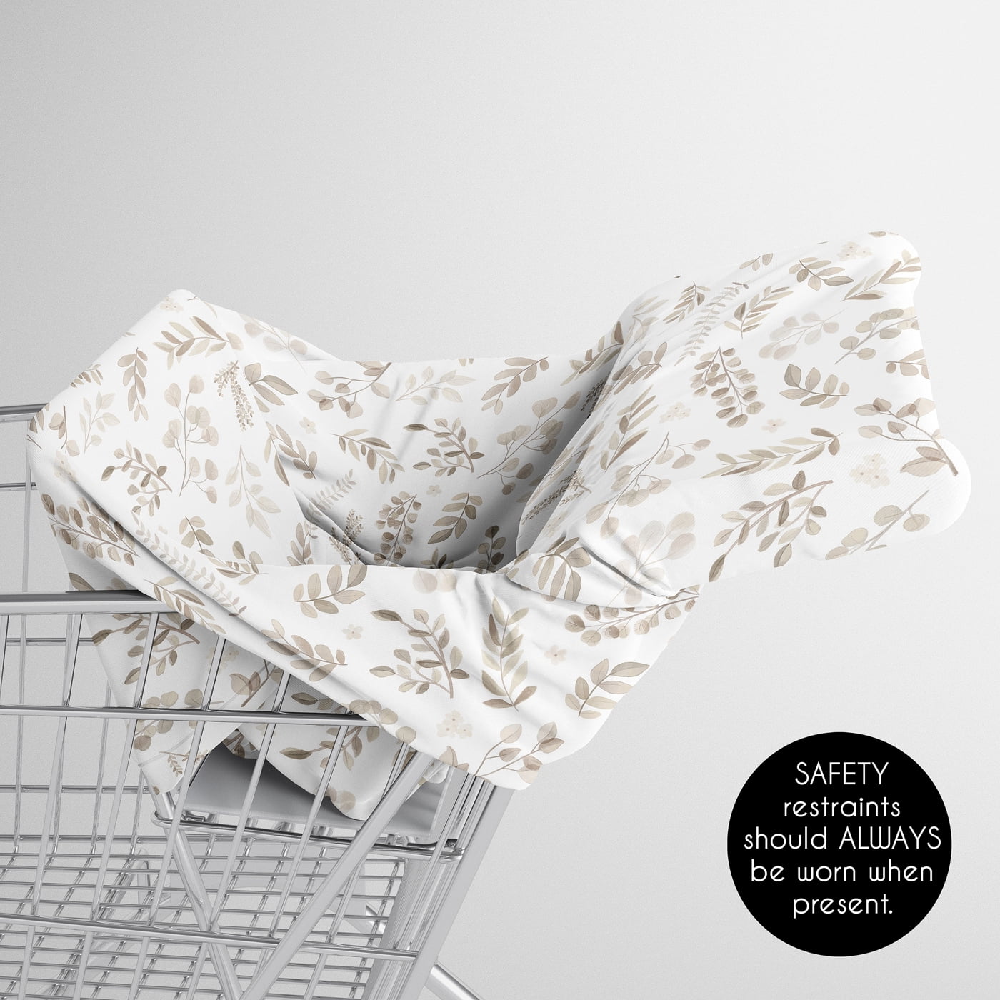 Sweet Jojo Designs Botanical Taupe and Ivory Multi Use Baby Car Seat and Nursing Cover