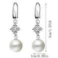 thumbnail image 3 of HomeKingdee Plumeria Pearl Drop Earrings for Women - 925 Silver-Platedy Dangle Earrings with Zirconia for Wedding and Everyday Jewelry, 3 of 9