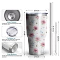 thumbnail image 3 of 30oz Pioneer Flower Floral Print Pattern Tumbler, Double Wall Vacuum Insulated Cup, BPA-Free Leak Proof Lid & Reusable Straws, Hot 12h, Cold 34h, 3 of 6