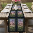 thumbnail image 4 of Stained Glass Table Runner 72 Inches, Vintage Abstract Botanical Plant Bed Runner Dresser Scarves Tabletop for Indoor Outdoor Parties/Ceremony/Banquet, 13" x 72", 4 of 8
