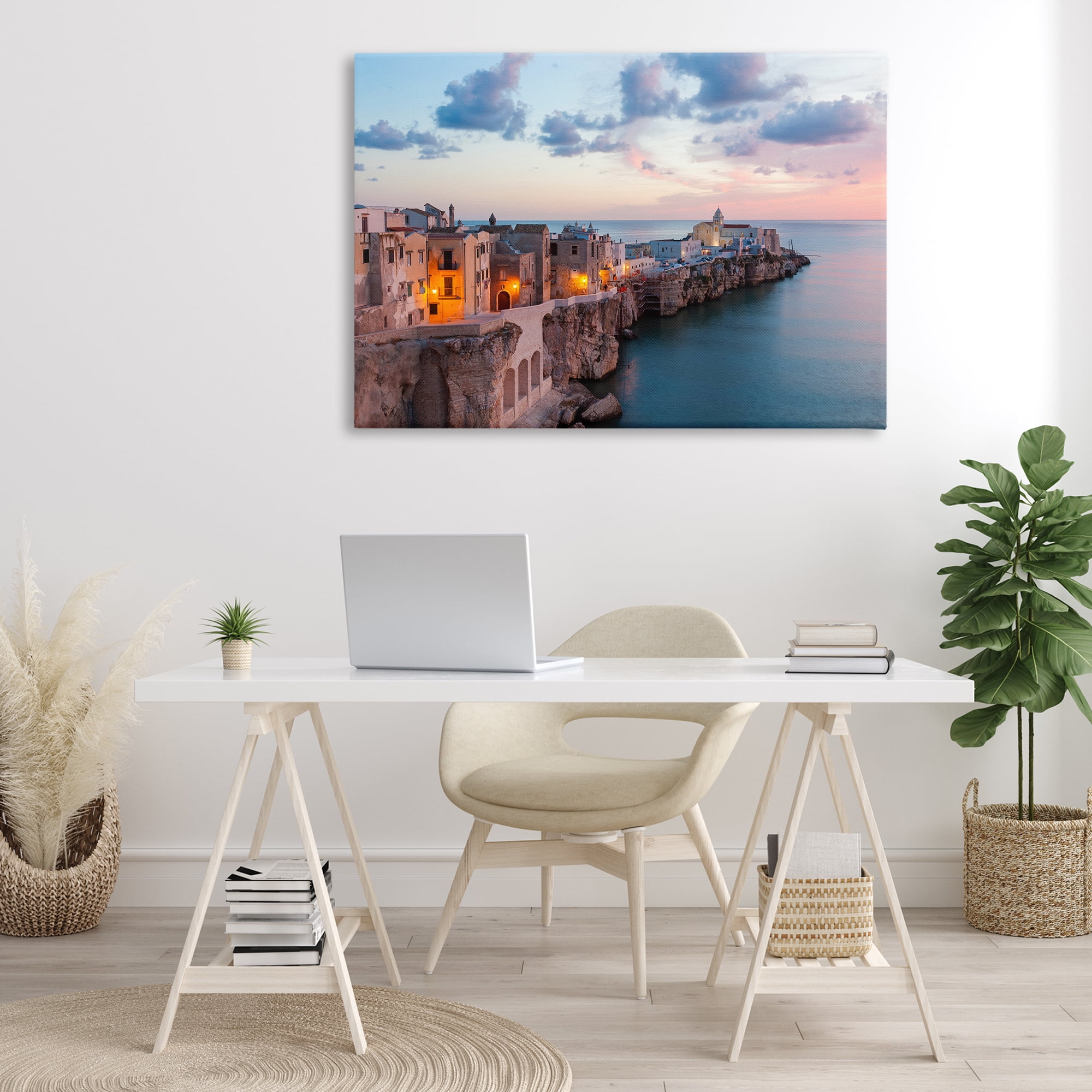 Stupell Industries Coastal City Architecture Cities & Countries Photography Wrapped Canvas Art Print Wall Art, 45 x 30