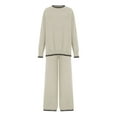 thumbnail image 6 of GigrtiJin Women's Knitted 2 Piece Outfit Long Sleeved Round Neck Sweater and Pants Set Casual Comfy Warm Sets, 6 of 6