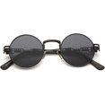 thumbnail image 2 of Gafas de sol YONGSHENG Steampunk Estilo retro clásico redondas metal Lente negra marco negro, 2 of 5