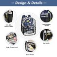 thumbnail image 5 of Large Clear PVC Backpack Heavy Duty See Through Backpack for Adults Work Travel, Dark Blue-rocket Printed 12L, 5 of 8
