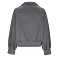 thumbnail image 6 of Women's Fall Sweatshirt Lapel Pullover Button V Neck Blouse Long Sleeve Losse Shirt Jogging Casual Hoodie (M, Gray), 6 of 7