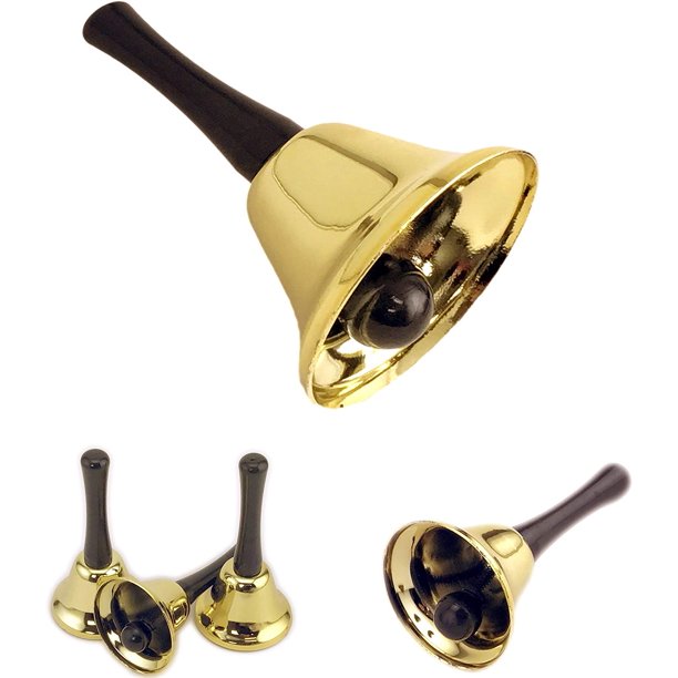 Tytroy Gold Steel Hand Bell Loud Call Bell Alarm (1 Pc. Gold Bell)