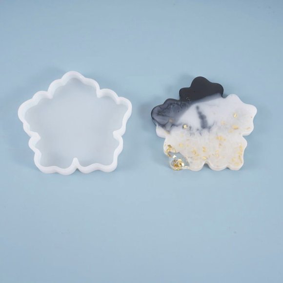 Posavasos con molde de silicona de cristal de flor de cerezo, moldes de resina duraderos y flexibles for manualidades y decoración del hogar