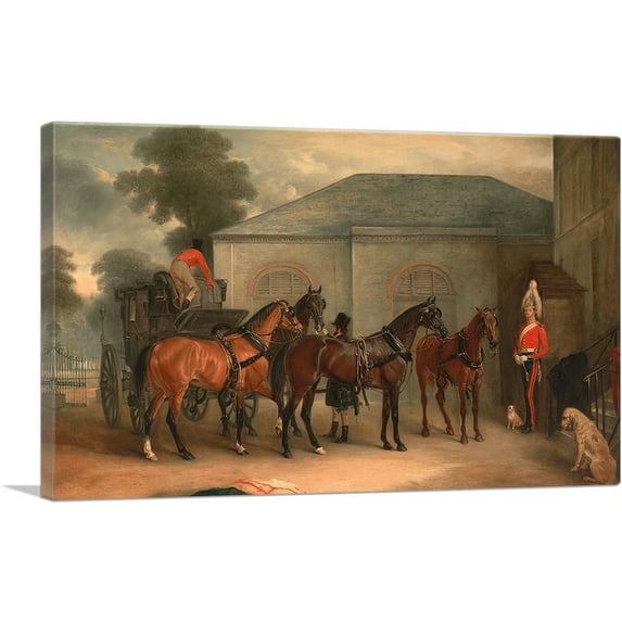 ARTCANVAS The Drag of Sir Watkin Williams Wynn 1843 Canvas Art Print by John Ferneley - Size: 40" x 26" (1.50" Deep)
