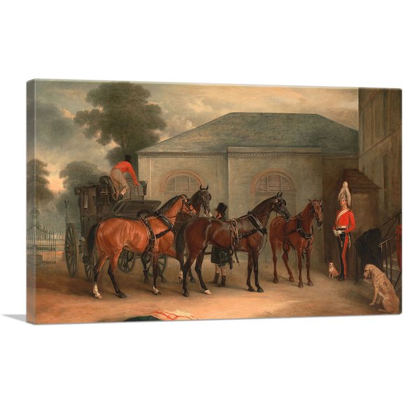 ARTCANVAS The Drag of Sir Watkin Williams Wynn 1843 Canvas Art Print by John Ferneley - Size: 26" x 18" (0.75" Deep)