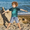 thumbnail image 3 of FORMRS Boys Rash Guard with Short Sleeves UPF 50+ Swim Shirts Sizes 3-12T, Magical Forest, 3 of 6