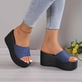 thumbnail image 4 of Women Fashion Sandals Wedges Sandals Platform Casual Summer High Heels Open Toe Espadrilles Sandal Slip on Shoes Women Dressy Platform Heel Arch Support Slip Sandals, 4 of 7