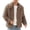 Khaki, variant on Hulanddfd Mens Coat Faux Fur Short Overcoat, Fluffy Lapel Collar Outerwear with Pockets, Luxury Winter Wear