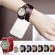 thumbnail image 2 of Reloj de pulsera de cuero de vaca vintage negro para hombres y mujeres, reloj de vestir de cuarzo para mujeres, 2 of 4