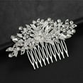 thumbnail image 2 of NAMZI Bridal Flower Wedding Hair Pins Crystal Pearl Hair Combs Clips Headpiece Gold Wedding Hair Accessories Jewelry with Rhinestone for Brides Bridesmaids Women Girls (Silvery G), 2 of 2