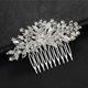 thumbnail image 3 of Nvzi Horquillas para el pelo de boda con flores para novias, peinetas con perlas de cristal, pinzas para el pelo, accesorios para el pelo de boda dorados, joyas - Plateado A, 3 of 4