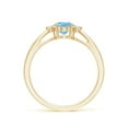 thumbnail image 2 of ANGARA Natural Tapered Shank Aquamarine Solitaire Ring with Diamond Accents in 14K Yellow Gold for Women (Size-7x5mm) | March Birthstone, Anniversary, Jewelry Gift for Women | Natural Aquamarine Ring, 2 of 9