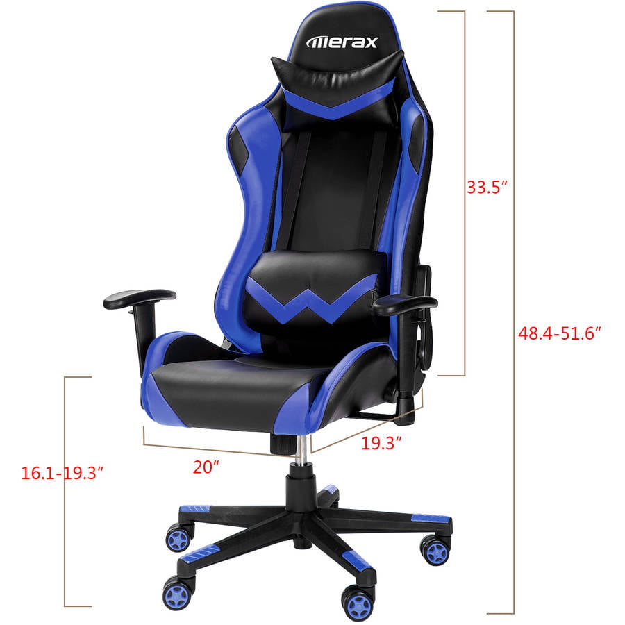 Merax PP036127CAA High Back Gaming Chair with Lumbar Support and Headrest 