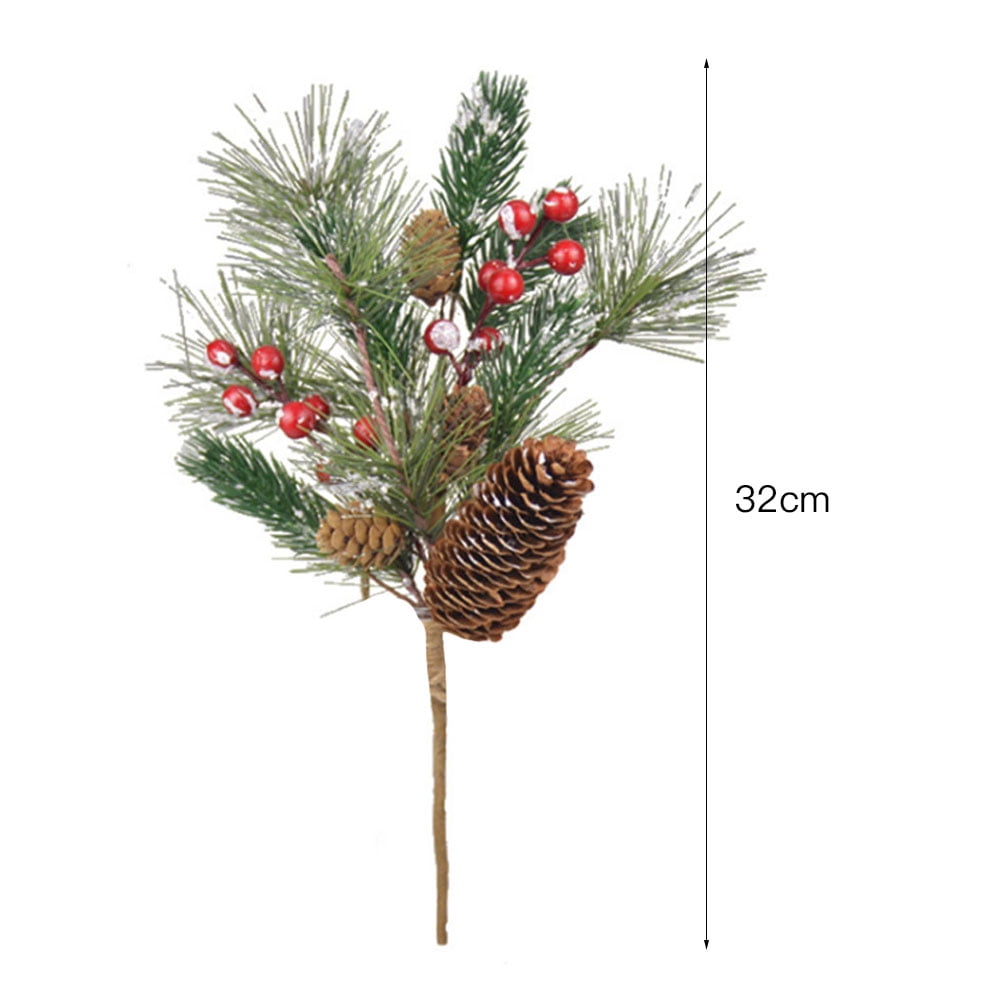 Snowy Pine Cone Pick 12H (Set of 24) Plastic