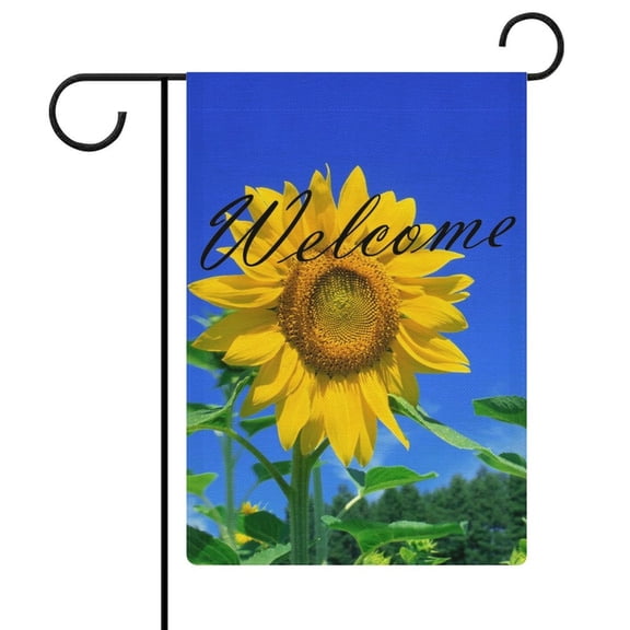 Sunflowers Welcome Double Sided Premium Garden Flag, Decorative Flax Garden Flags Yard House Outdoor