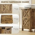 thumbnail image 3 of HOMCOM 2 Drawer Vertical File Cabinet with Silent Slides, Farmhouse Filing Cabinet with Barn Doors for A4/Letter Size, Printer Stand, Rustic Brown, 3 of 9