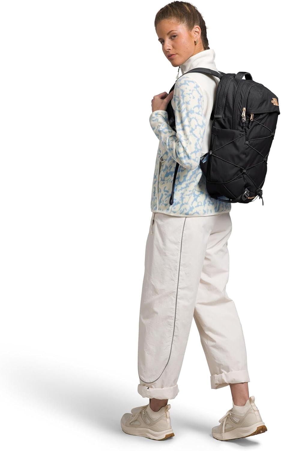 The North Face Women's Borealis Luxe Commuter Laptop Backpack , TNF Black/Burnt Coral Metallic-One Size