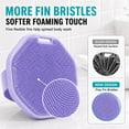 thumbnail image 2 of AIMAIAIMAI Silicone Body Scrubber, 2 Pack Shower Bath Brushes, Gray & Purple, 2 of 8