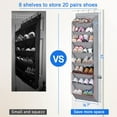 thumbnail image 5 of MISSLO 8 Deep Pockets Over the Door Shoe Organizer Hanging Shoe Rack for Closet Hanger Fits 20 Pairs Shoe Holder for Narrow Door Storage, Grey, 5 of 7