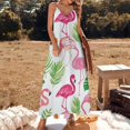 thumbnail image 2 of Flamingo Pattern Sleeveless Dress for Women Clothing Female Women's Summer Skirt, 2 of 7