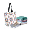 thumbnail image 2 of FORMRS Womens Canvas Tote Bag with Zipper Inner Pocket Shoulder Handbag, Blue Abstract Pattern, 2 of 7