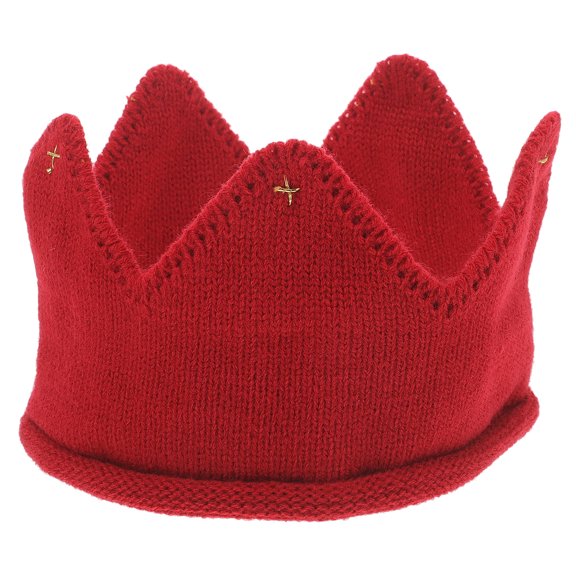 FRCOLOR Crown Knitted Hat For Warm Red Knit Beanie Soft Stretchy Headwear Adorable Cute Design For Boys