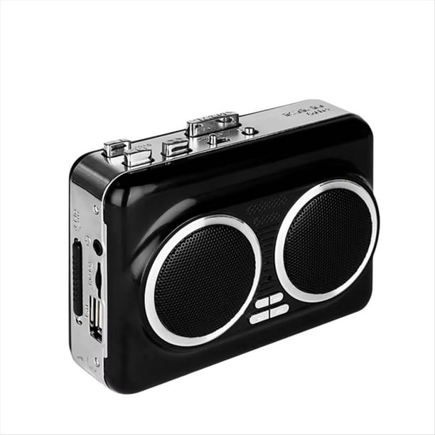 Reproductor de Casetes USB, Convertidor de Cinta de Música A MP3, Reproductor de Casetes Conectar y Usar con Altavoz Doble, Color Negro.