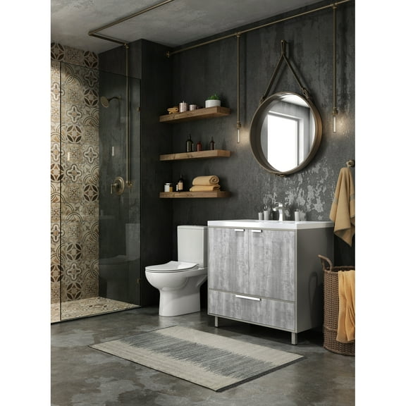 Freestanding Bathroom Vanity Set - 21-30" Wide Wood Finish - Acrylic Top - No Assembly Required