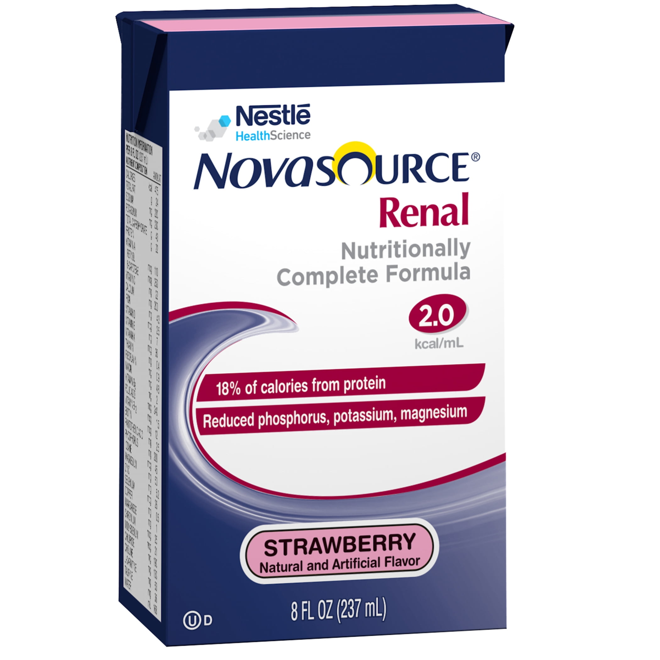 Novasource Renal Nutritionally Complete Formula Strawberry 8 oz Carton