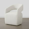 thumbnail image 6 of Spruce & Spring Barrel-Style Dining Chair with Upholstered Seat and Casters, No Assembly Required, Multi-colored Wheat Fabric, 6 of 11