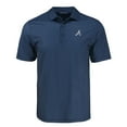 thumbnail image 2 of Men's Cutter & Buck Navy Atlanta Braves Big & Tall Pike Eco Shadow Check Print Polo, 2 of 3