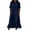 Navy, variant on Bxsruta Womens Casual Dress Short Sleeve V Neck Shirt Dress Midi Ruffle Hem Summer Vacation