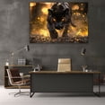 thumbnail image 6 of Mudket Panther Gold Canvas Wall Art, Framed Dark Jungle Animal Wall Decor for Men Living Room, Trendy Leopard Print Room Decor, Ready to Hang - 12"L x 8"W, 6 of 10