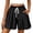 #03Black, variant on Womens Flowy High Waisted Shorts Loose Fit Drawstring Casual Summer Shorts with Side Pockets Blue M