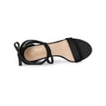 thumbnail image 4 of BLISSFUL STEP Lace Up Strappy Block Mid Heels Sandals for Women Black (Size 10.5), 4 of 7
