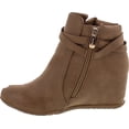 thumbnail image 2 of ANNA CICI-9 Women Comfy Almond Toe Platform Hidden Wedge Ankle Bootie, 2 of 4