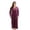 Wine, variant on Stretch Velour Embroidered Zipper Lounger Robe for Women with Pockets