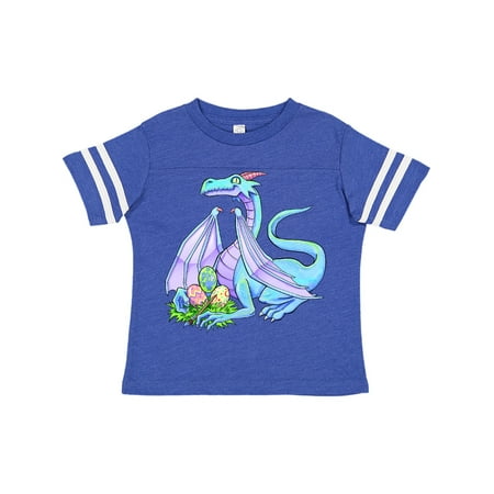 

Inktastic Blue Easter Dragon with Painted Eggs Gift Toddler Boy or Toddler Girl T-Shirt