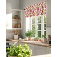 thumbnail image 3 of Valance Curtains for Windows Watercolor Flower Kitchen Curtians Window Treatment Flower Leaf Topper Curtain Rod Pocket Valances for Kitchen Bathroom Living Room 60x18in, 3 of 9