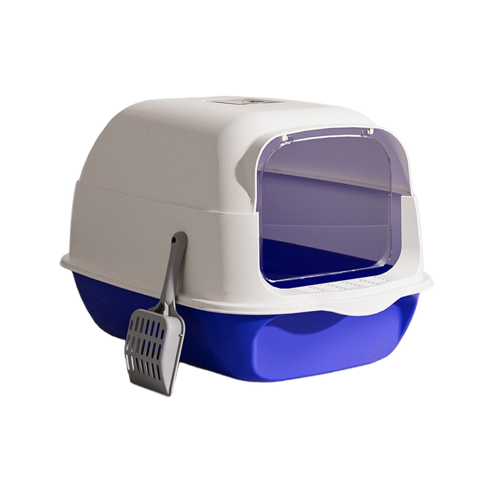 Tuvgenk Odor Containing Cat Litter Box, Fully Enclosed Design with Lid Traps Smell, High Sides Prevent Scatter, Includes Free Scoop