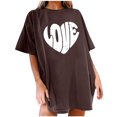 thumbnail image 1 of Birdeem Mode Femme T-Shirt Uni à Col Rond Imprimé à Manches Courtes Impression Blouse Ample Hauts, 1 of 1