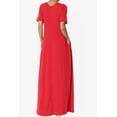 thumbnail image 2 of TheMogan Women's S~3X Soft Jersey Oversized V-Neck Short Sleeve Maxi Dress W Pocket, 2 of 6