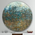 thumbnail image 3 of Designart 'Blue and Bronze Dots' Geometric Metal Circle Wall Art, 3 of 3