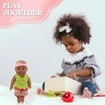 thumbnail image 4 of 7-Inch Mini Enamel African Doll, Soft PVC Body with Detachable Clothes, Cultural Pretend Play Toy for Girls Ages 3+, 4 of 6