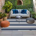 thumbnail image 2 of Dark Blue Gray Outdoor Rug for Patio/Deck/Porch, Non-Slip Large Area Rug 5 x 8 Ft, Horizontal Stripe Minimalist Geometric Indoor Outdoor Rugs Washable Area Rugs, Reversible Camping Rug Carpet Runner, 2 of 8